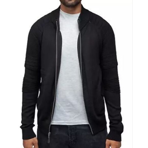 X RAY Full Zip Sweater Jacket Men Size Large NWT Long Sleeve Knit Mock Neck